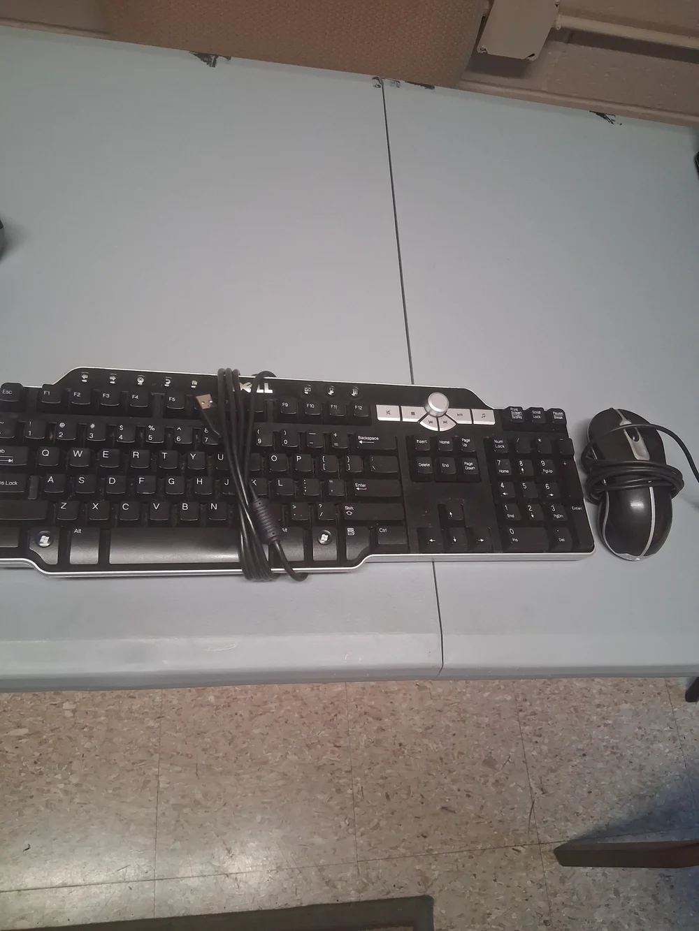 Dell Black Wired Keyboard and Mouse Set with Silver Trim